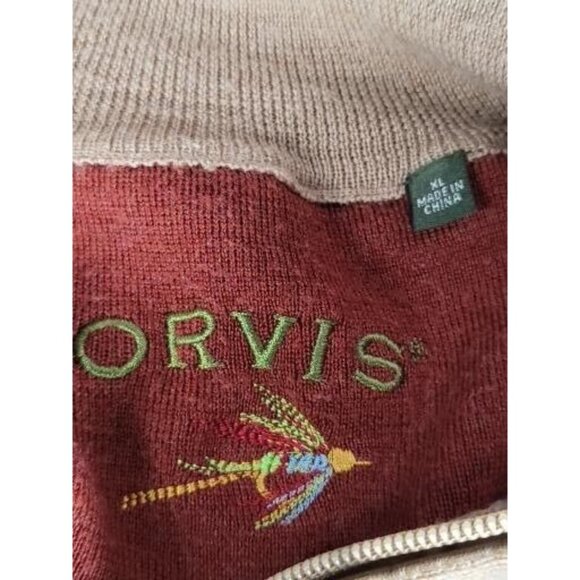 ORVIS Sweater Men Sz XL Merino Wool 1/4 Zip 9G6T Pullover Long Sleeve Winterwear - Picture 2 of 11
